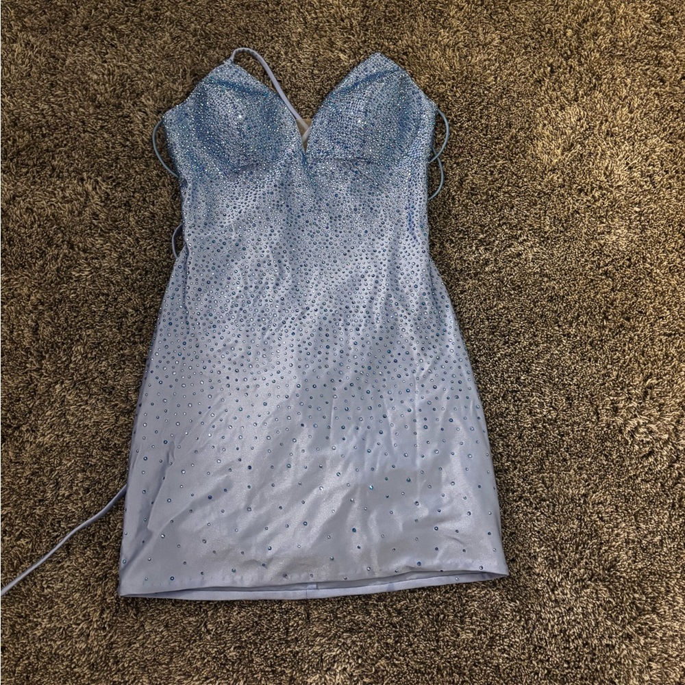 Sparkling Blue Mini Dress